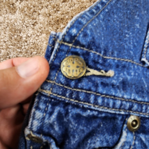 OshKosh B'gosh Baby  Bib Overalls Blue 12M Football Adjustable‎ Strap Lined - Picture 3 of 9